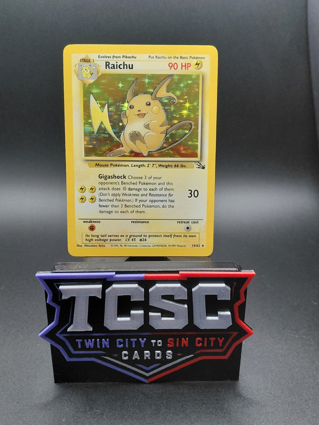 Pokémon TCG Raichu Fossil 14/62 Holo 1999-2000 Wizards Base Set