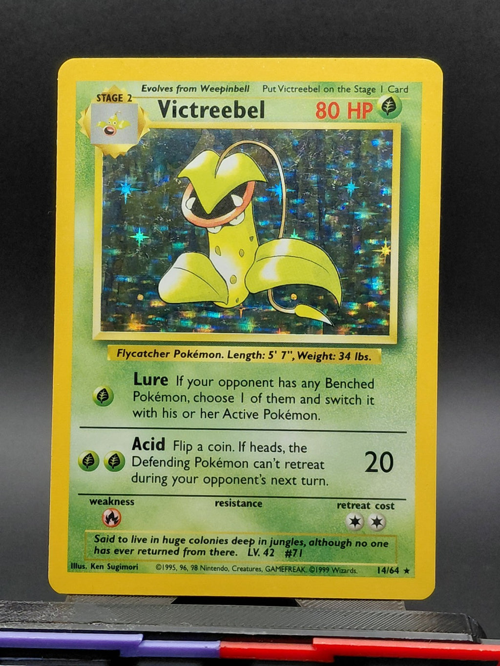 Pokémon TCG Victreebel Jungle 14/64 Holo Unlimited Holo Rare PRINT ERROR!