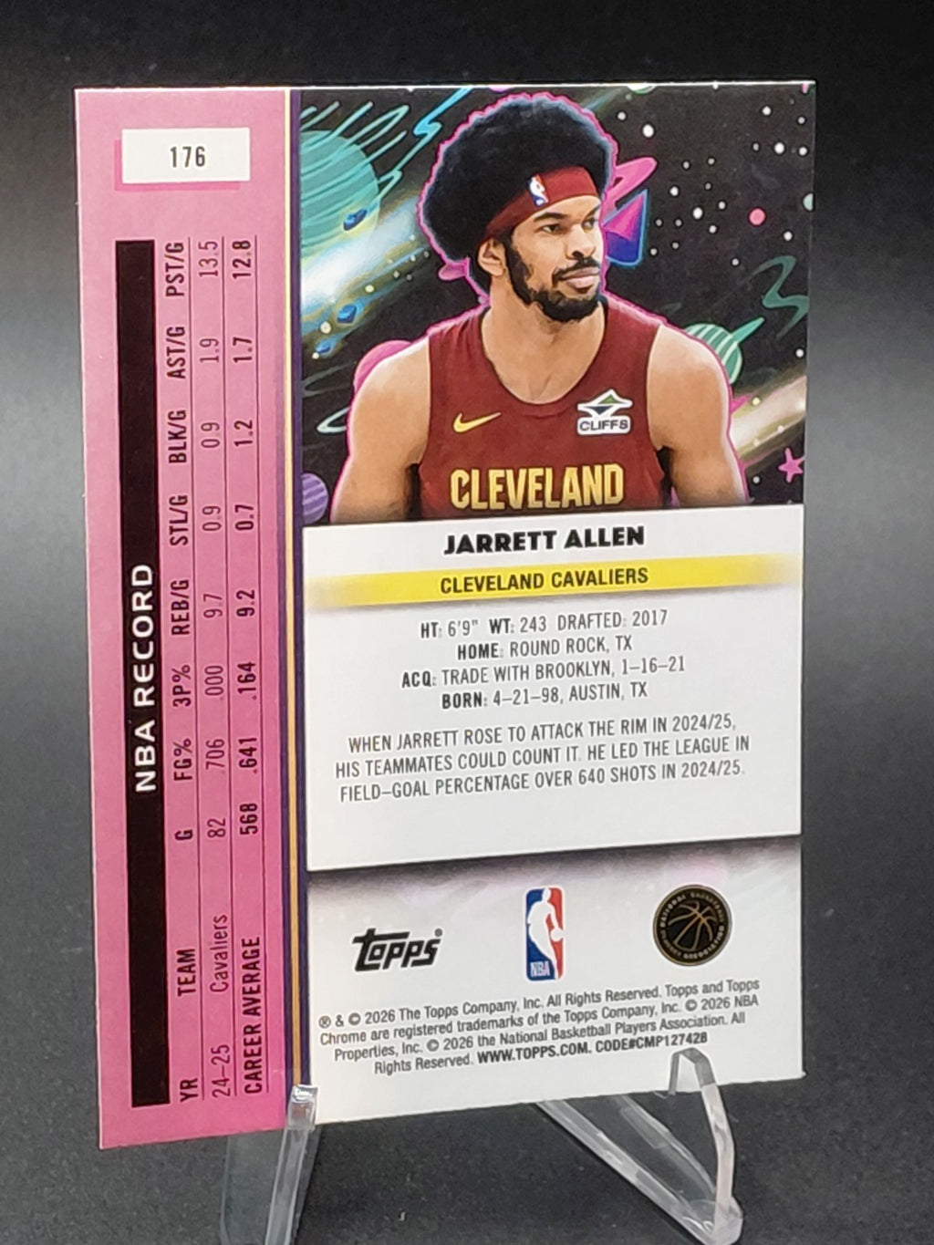 2025-26 Topps Cosmic Chrome Basketball Jarrett Allen Aqua 148/199 Refractor Cavs