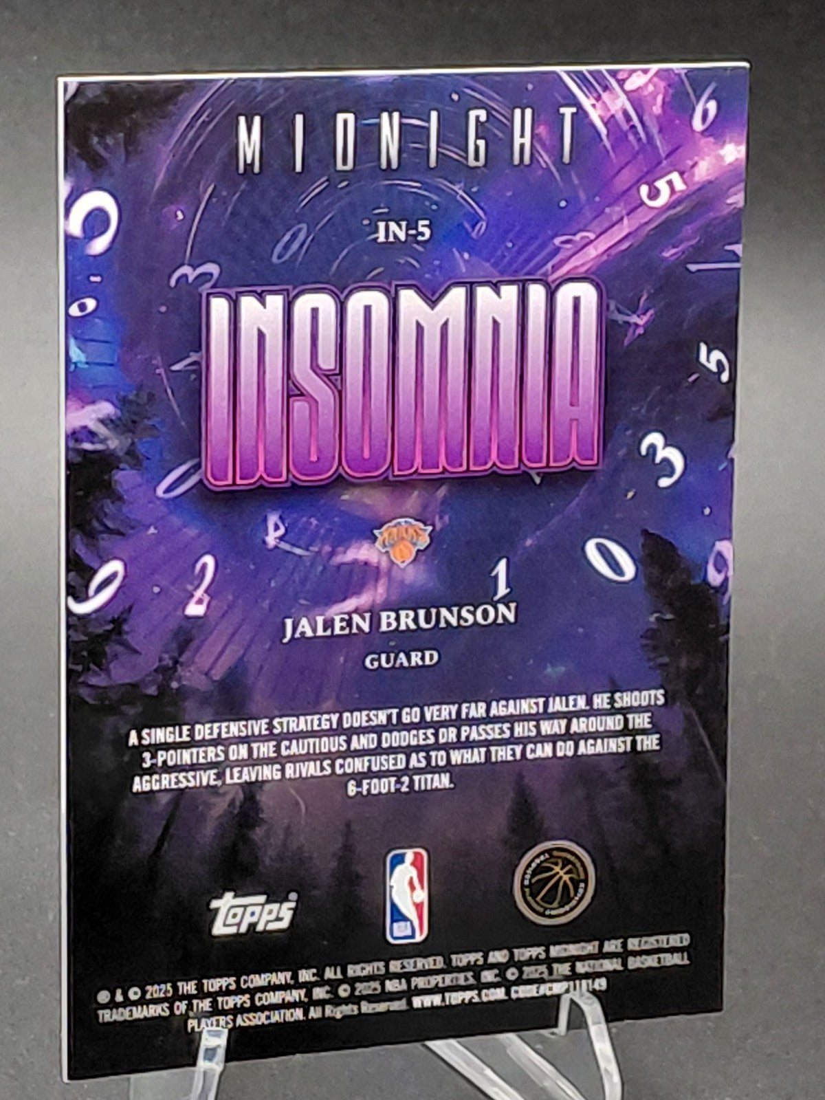 2025-26 Topps Midnight Jalen Brunson Insomnia #075/149 Knicks