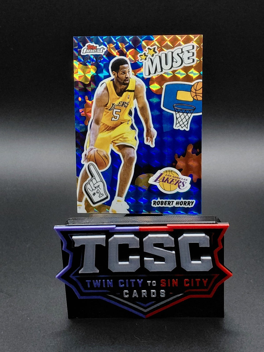 2025-26 Topps Finest - Muse Robert Horry #M-25 Blue Geometric Refractor /75