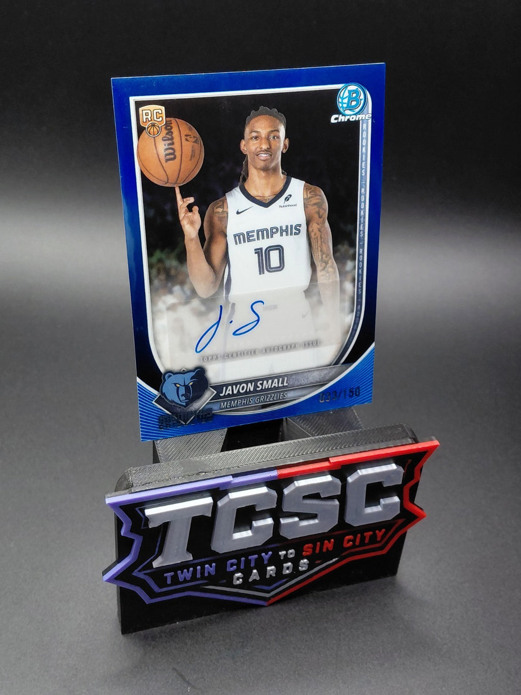 2025-26 Bowman - Chrome Autographs Javon Small #BCA-JS Blue Geometric Refractor