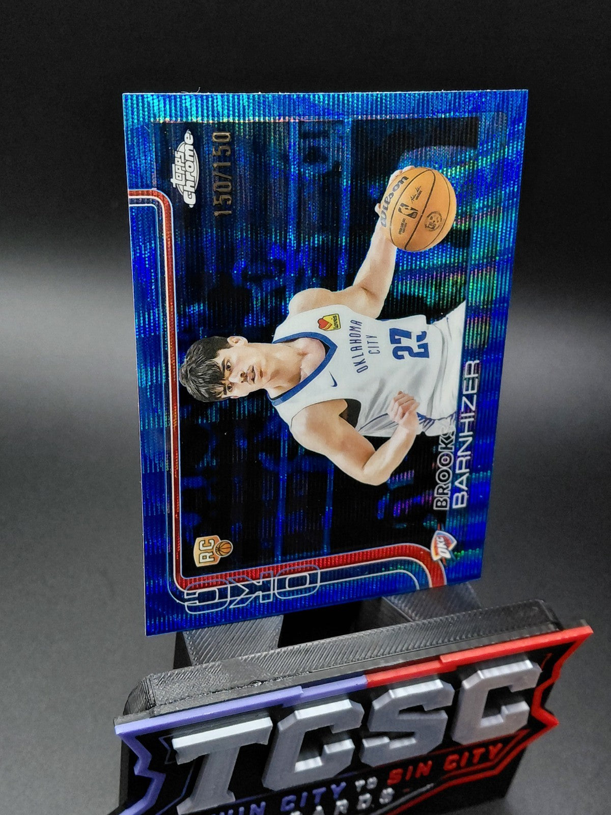 2025-26 Topps Chrome - Brooks Barnhizer #295 Blue Refractor 150/150 (RC) BOOKEND