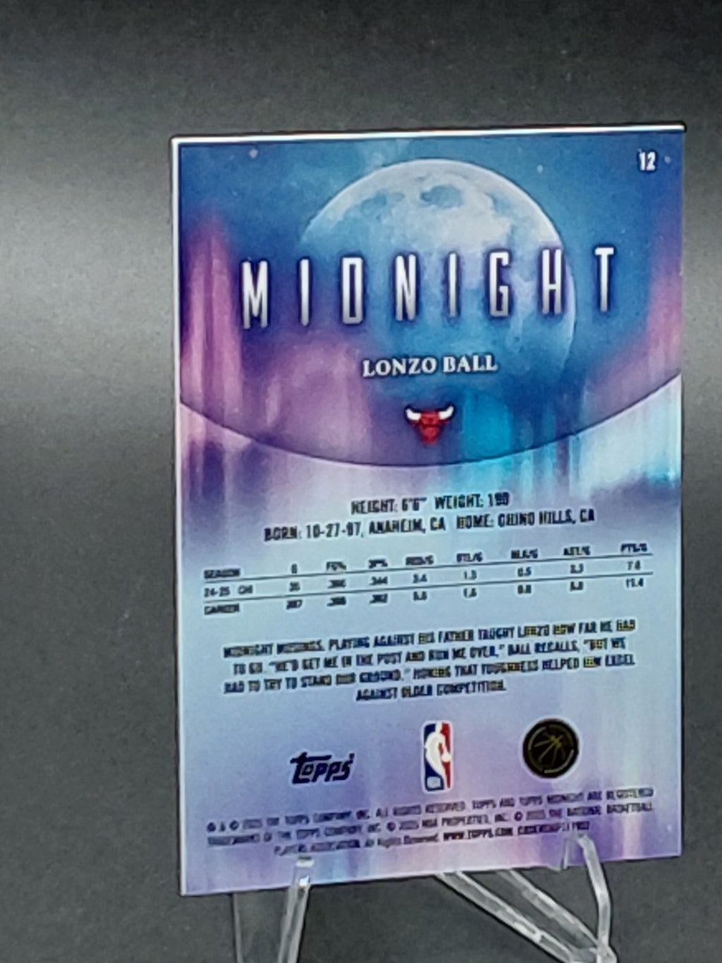 2025-26 Topps Midnight - Lonzo Ball #12 Midnight /25