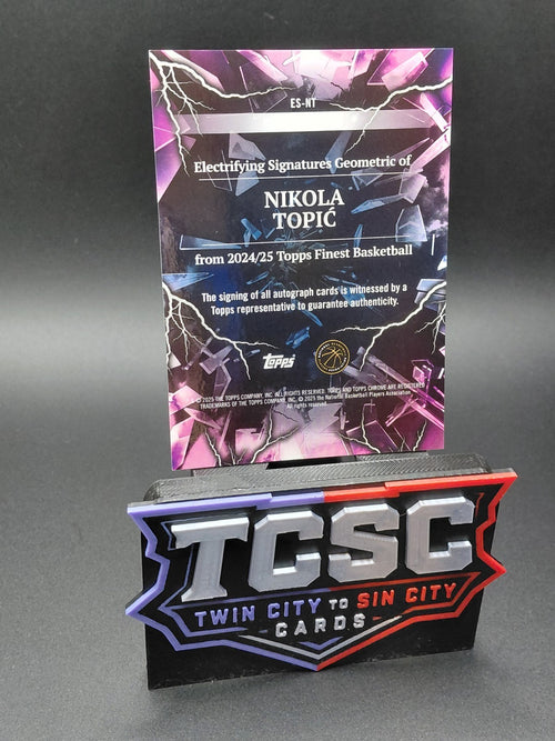 2024-25 Topps Finest - Electrifying Signatures Geometric Nikola Topic #ES-NT /99