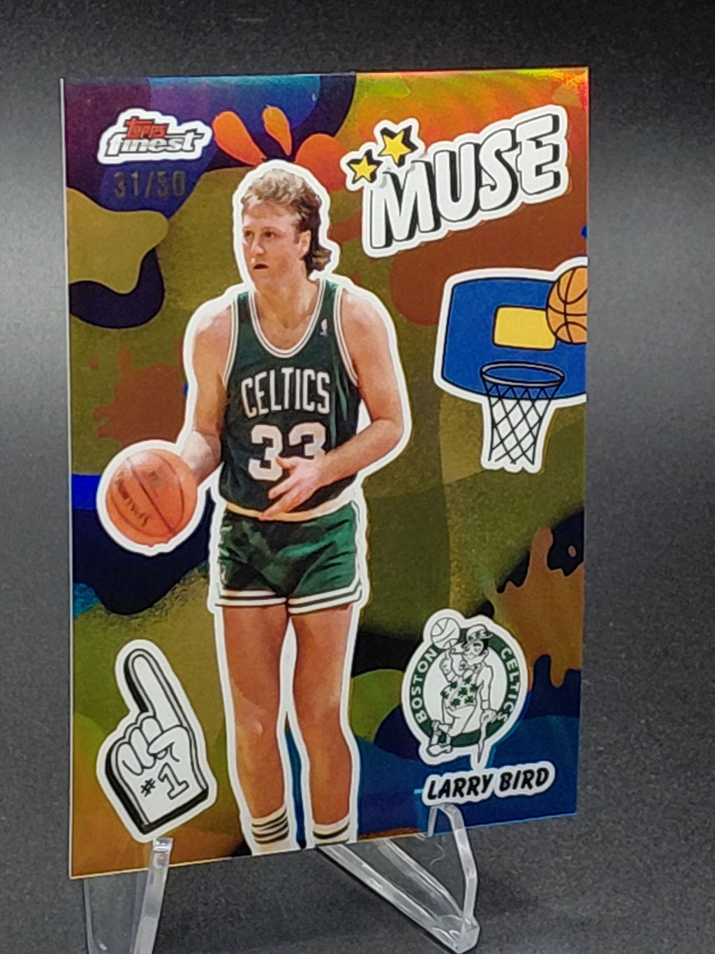 2025-26 Topps Finest Larry Bird Muse Gold Refractor #M-2 Celtics 31/50