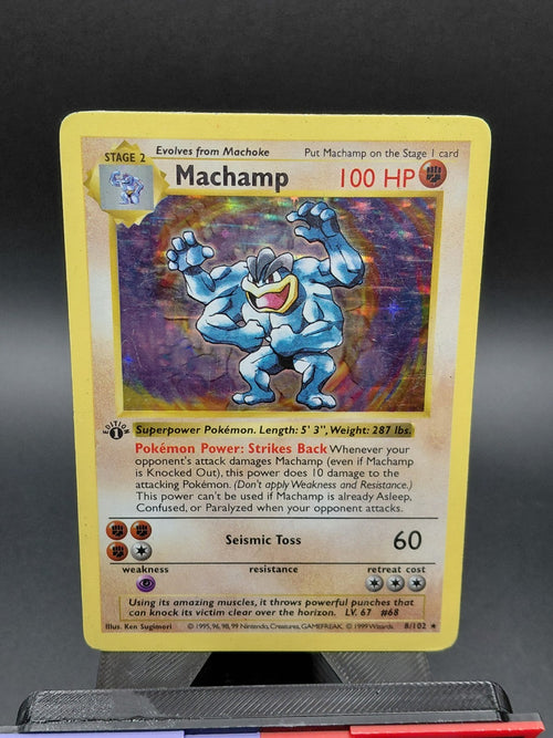 1st Edition Shadowless Base Set Machamp Holo (Shadowless)