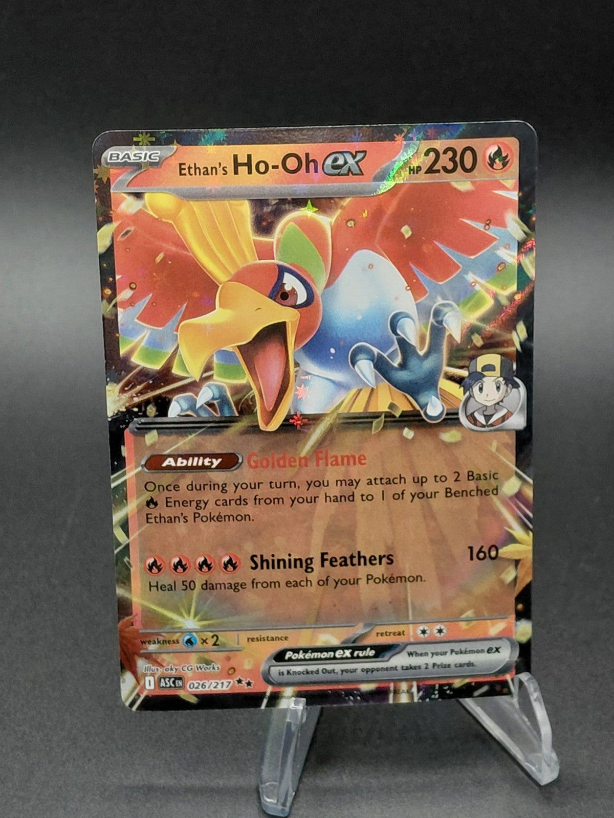 Ethan’s Ho-Oh ex 026/217 Double Rare Pokémon Card NM Journey Together