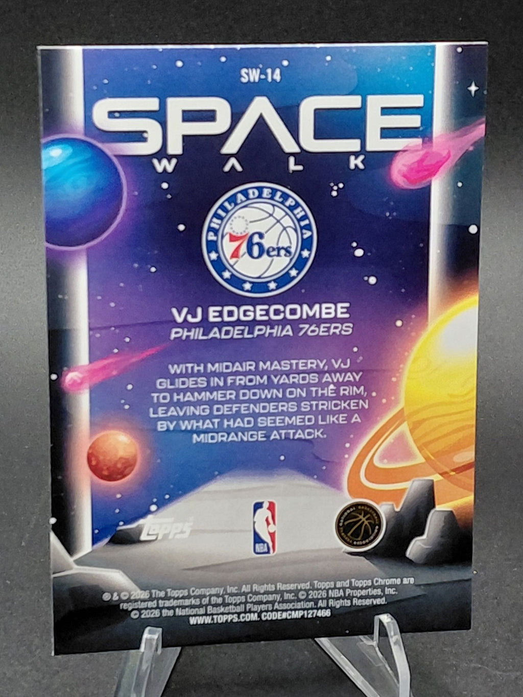 2025-26 Topps Chrome VJ Edgecombe Space Walk Rookie Philadelphia 76ers