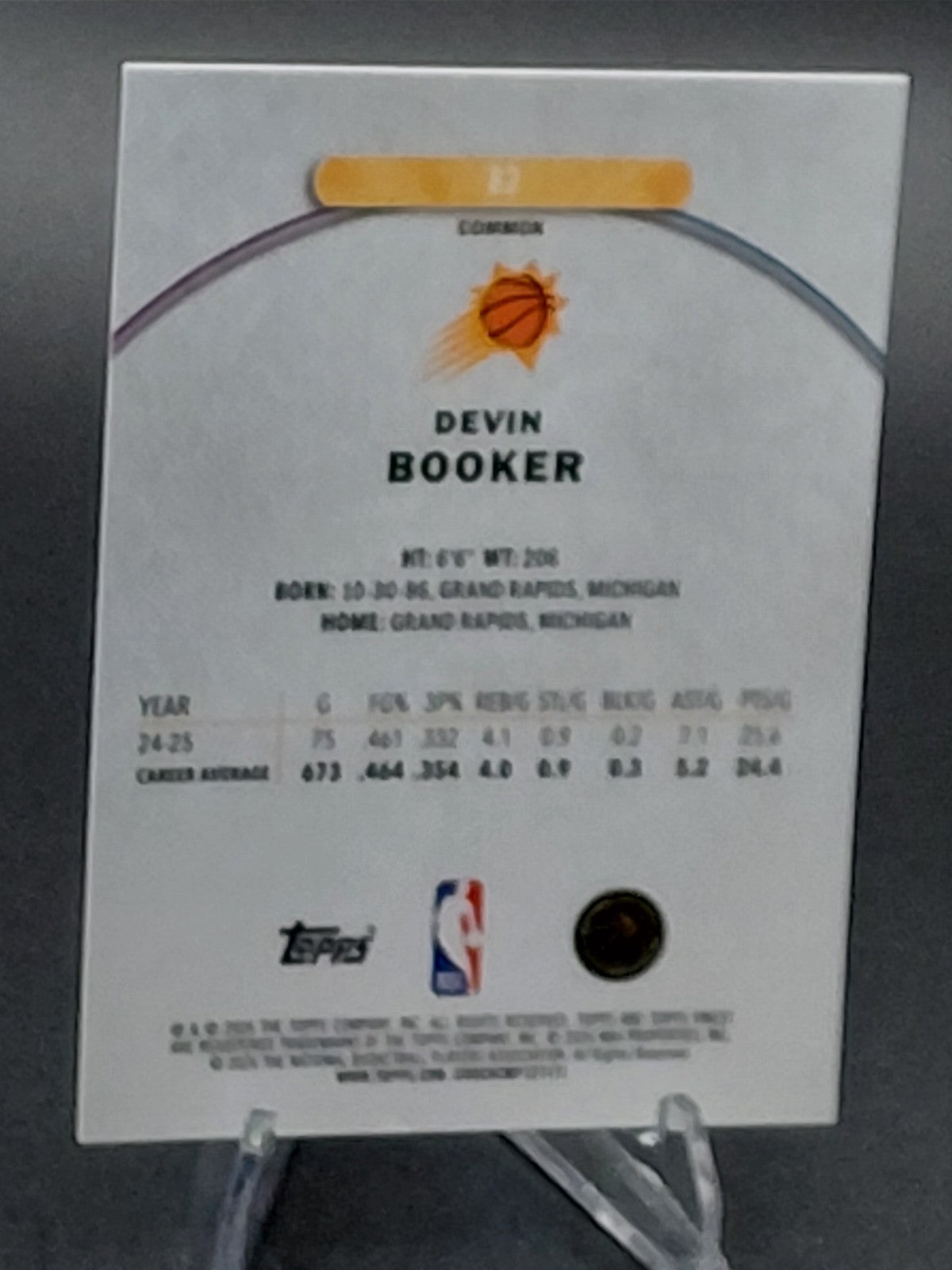 2025-26 Topps Finest - Common Devin Booker #82 Purple Geometric Refractor /100