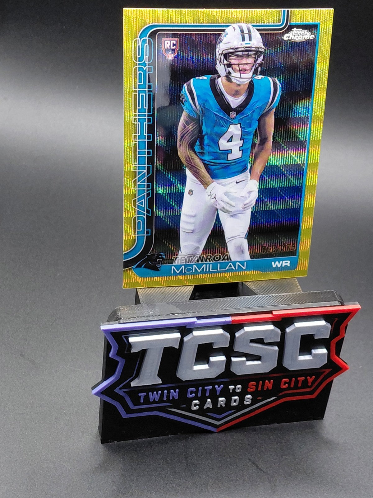 2025 Topps Chrome - Rookies Tetairoa McMillan #326 Yellow Wave Refractor /275...