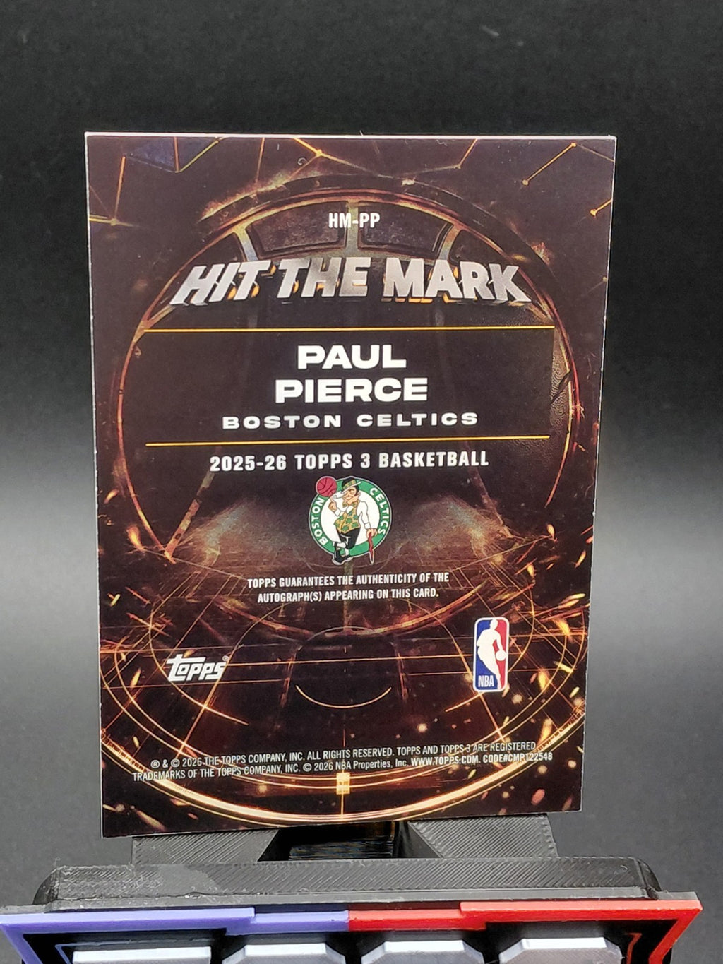 2025-26 Topps Three - Hit the Mark Paul Pierce #HM-PP Blue /15 (AU)