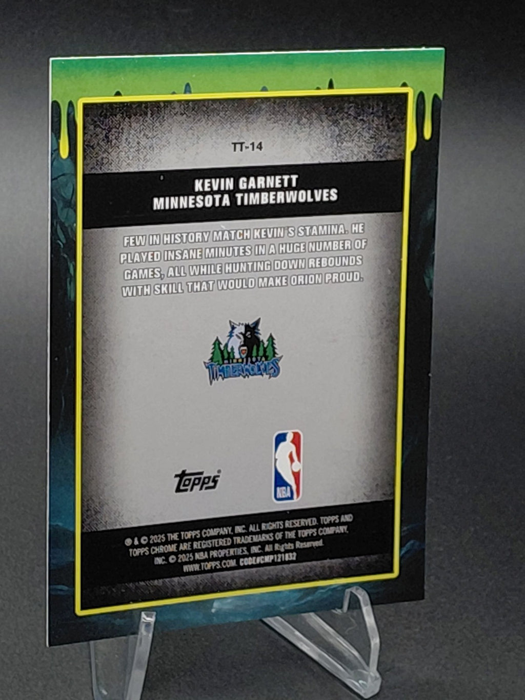2025-26 Topps Chrome Kevin Garnett Tall Tales Green Refractor /99