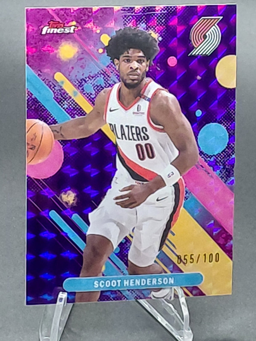 2025-26 Topps Finest - Common Scoot Henderson #69 Purple Geometric Refractor...
