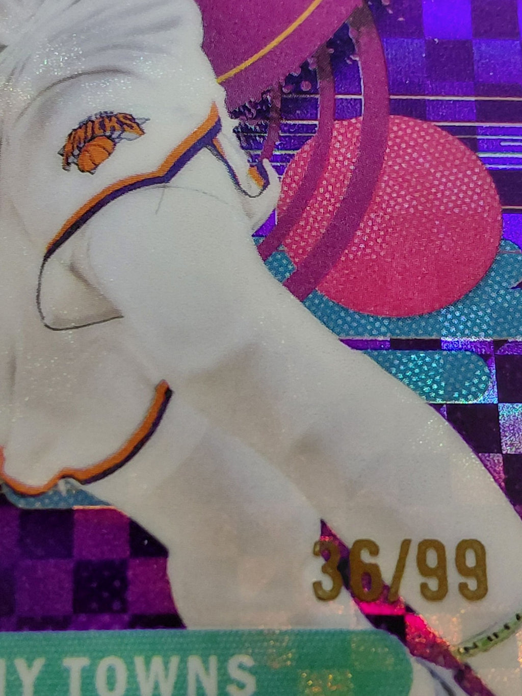 2025 Topps Finest Karl-Anthony Towns Purple Checkerboard Refractor 36/99 Knicks