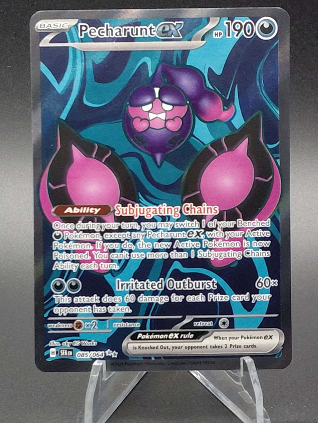 Pecharunt ex 085/064 Ultra Rare Full Art Shrouded Fable Pokémon Card NM