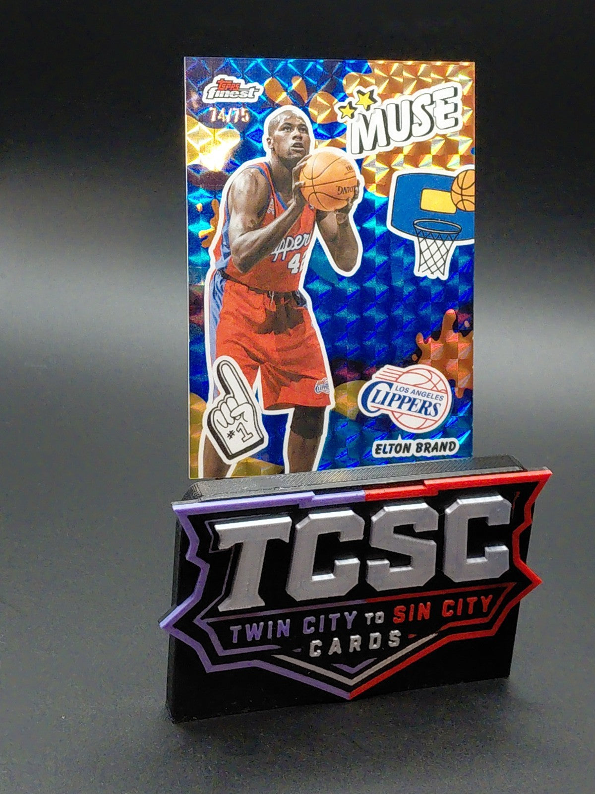 2025-26 Topps Finest - Muse Elton Brand #M-29 Blue Geometric Refractor /75