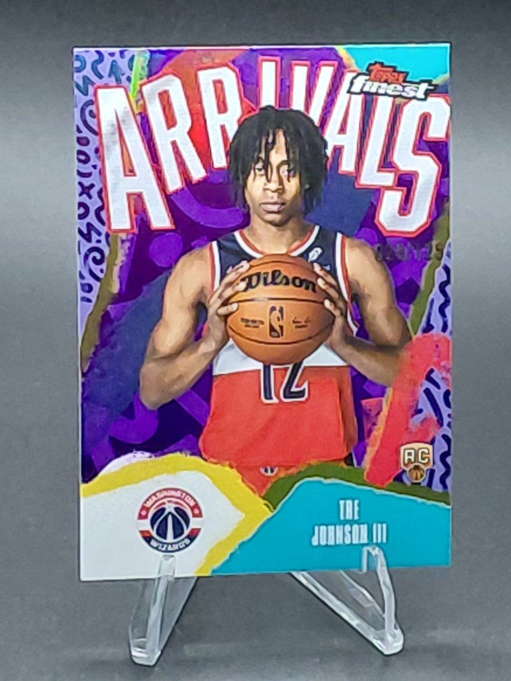 2025-26 Topps Finest - Arrivals Tre Johnson #A-6 Purple X-Fractor /125 (RC)