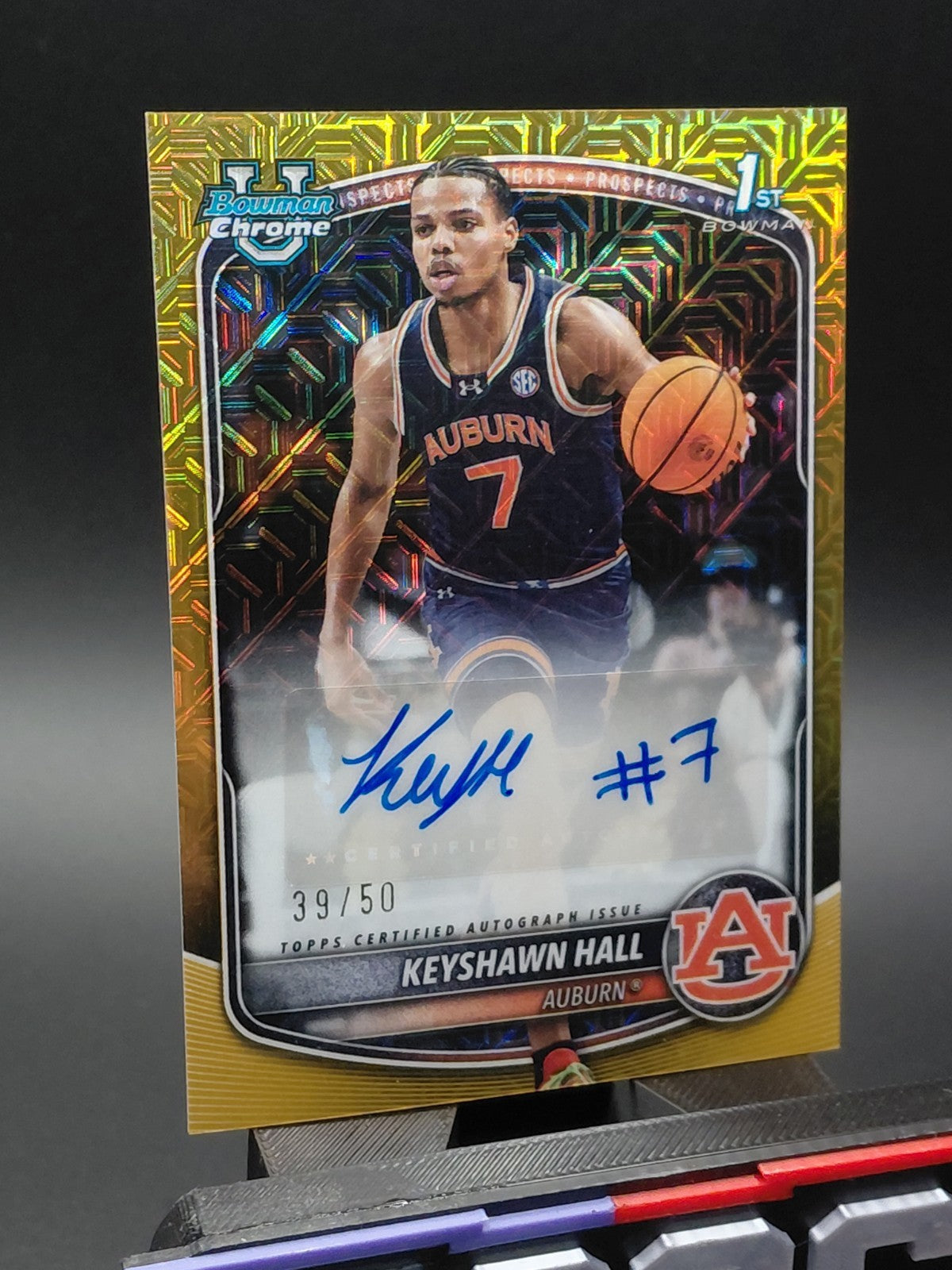 2025-26 Bowman - Chrome Prospect Autographs Keyshawn Hall #CPA-KH Gold Mojo...