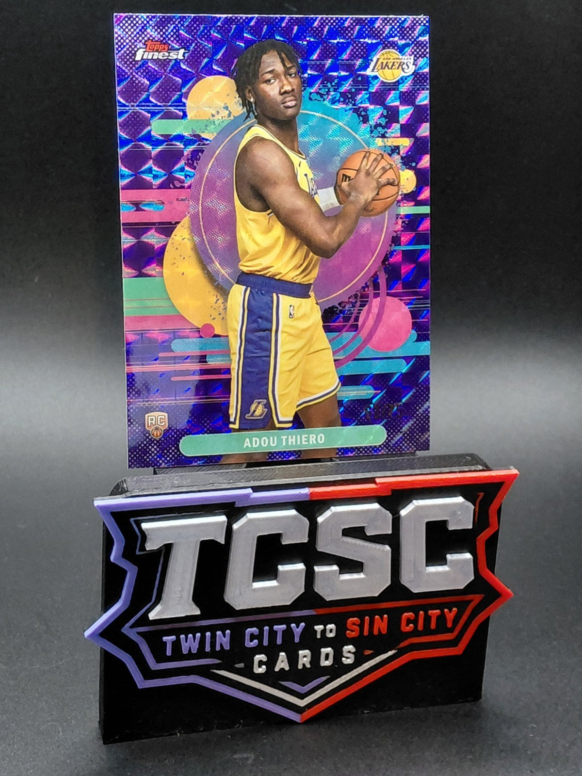 2025-26 Topps Finest - Uncommon Adou Thiero #125 Purple Geometric Refractor /75
