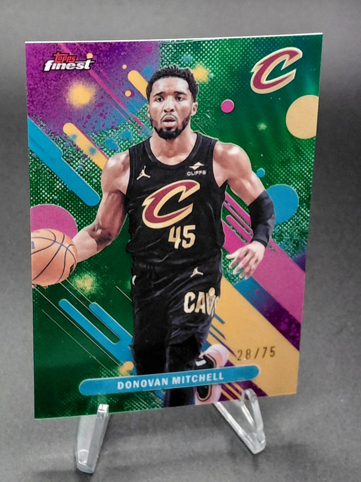 2026 Topps Finest Donovan Mitchell Green Common Refractor 28/75 Cavaliers