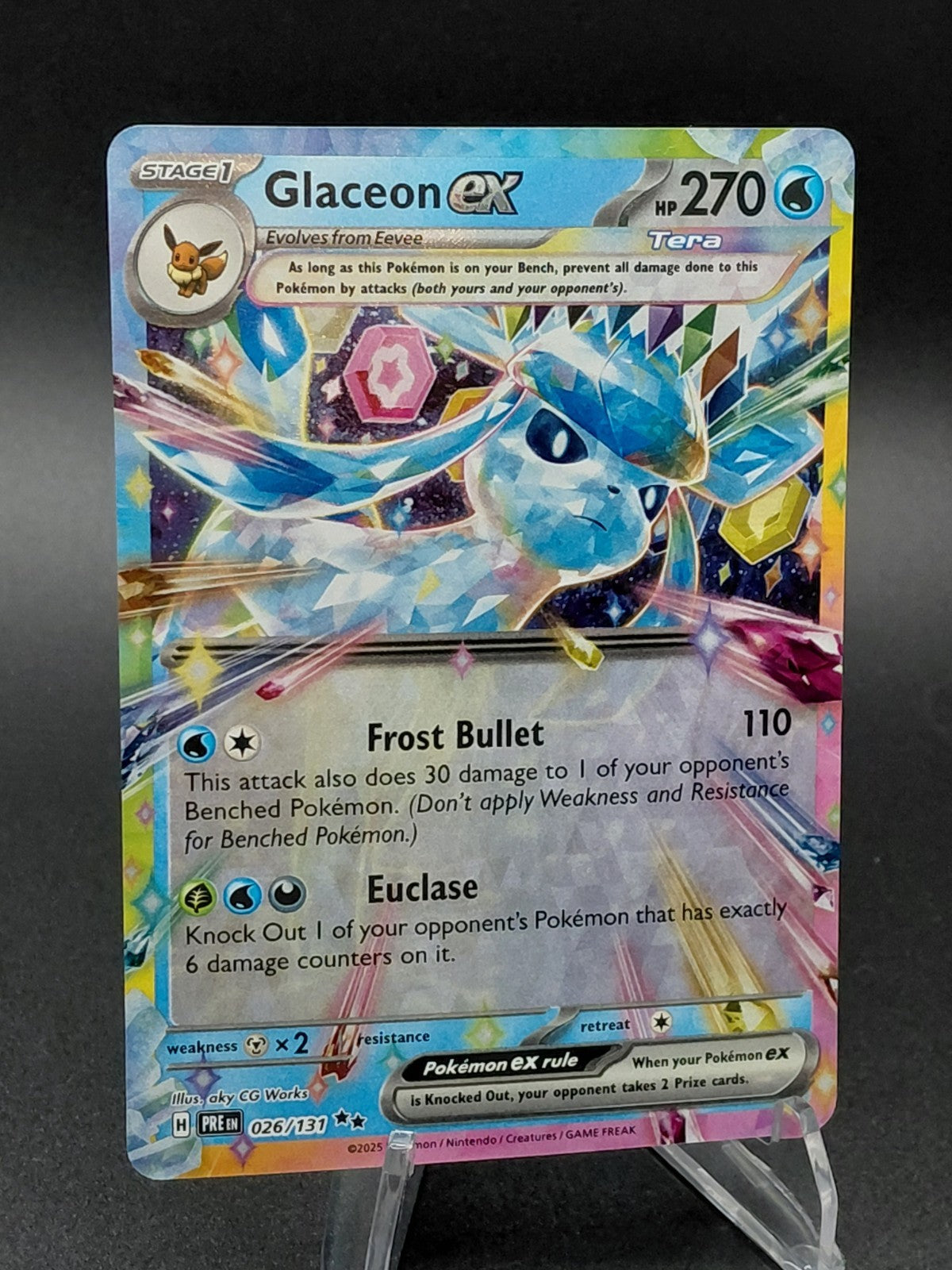 Pokémon TCG Glaceon EX 026/131 Prismatic Evolutions Holo Double Rare 270 HP
