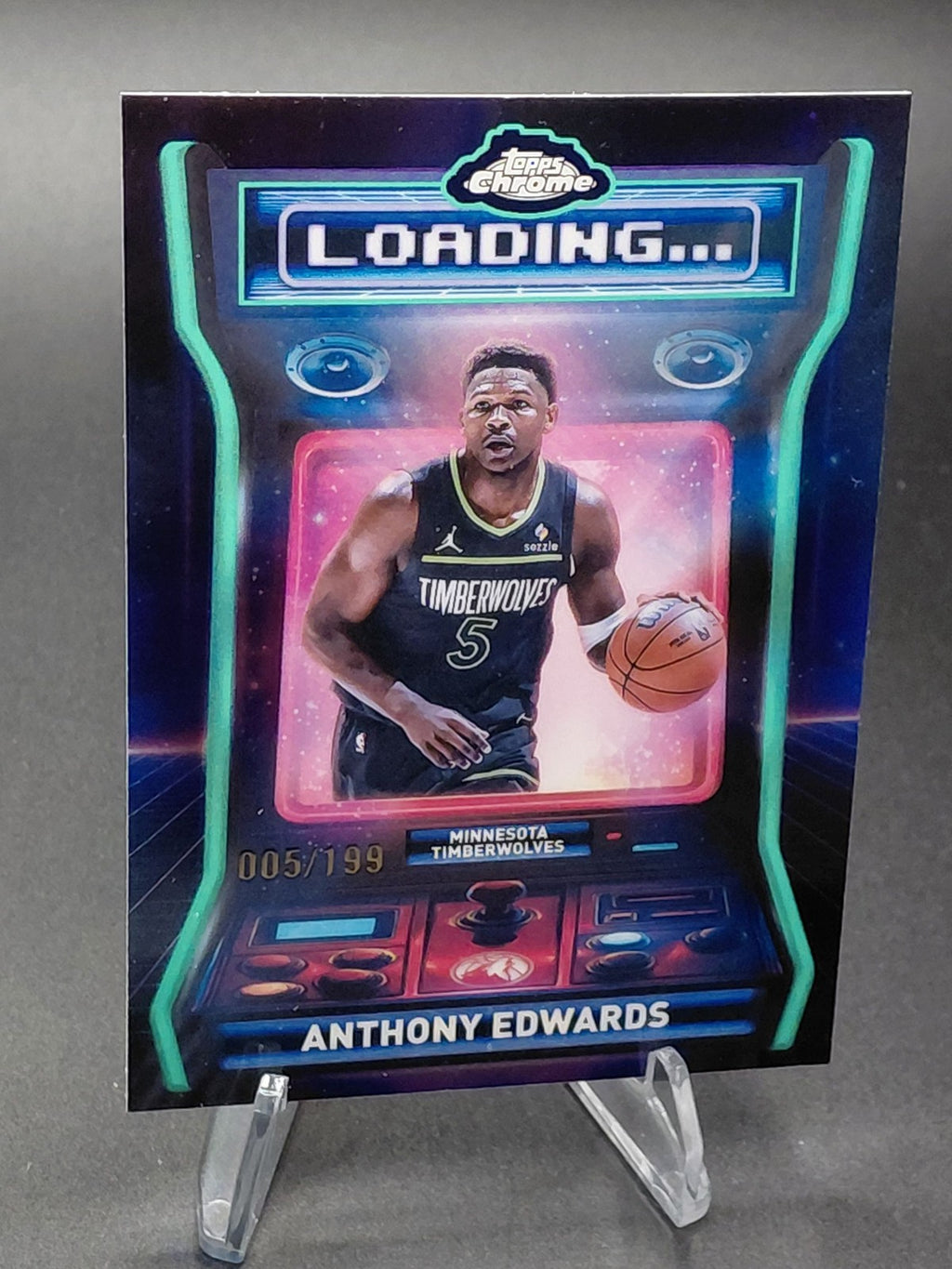2025 Topps Chrome Anthony Edwards Loading Refractor 005/199 #LD-3 Timberwolves
