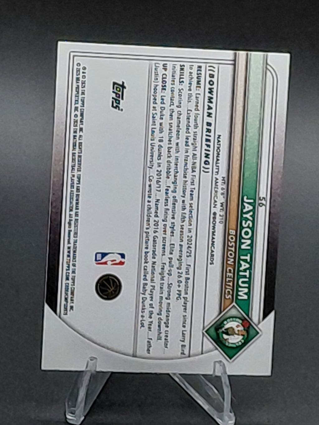 2025-26 Bowman - Jayson Tatum #56 Purple /199