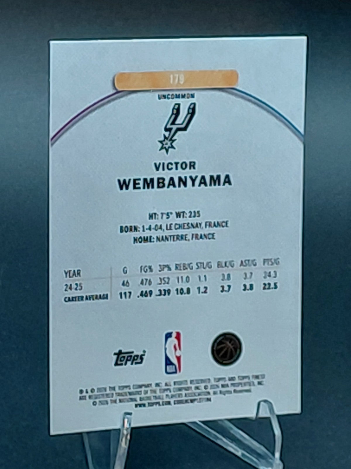 2025-26 Topps Finest - Uncommon Victor Wembanyama #179