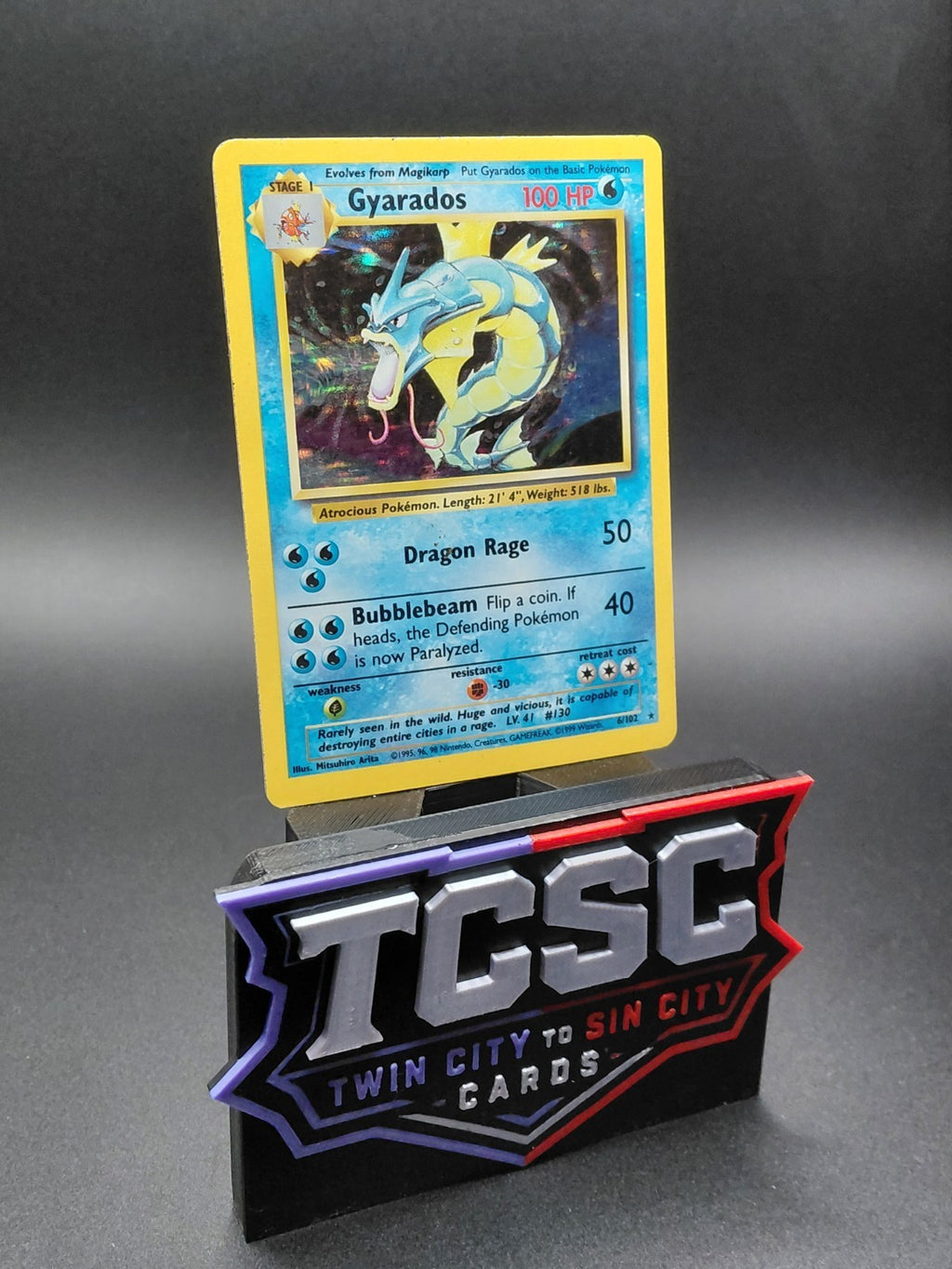 Pokémon TCG Gyarados Base Set 6/102 Holo 1999-2000 Wizards Base Set Copyright...