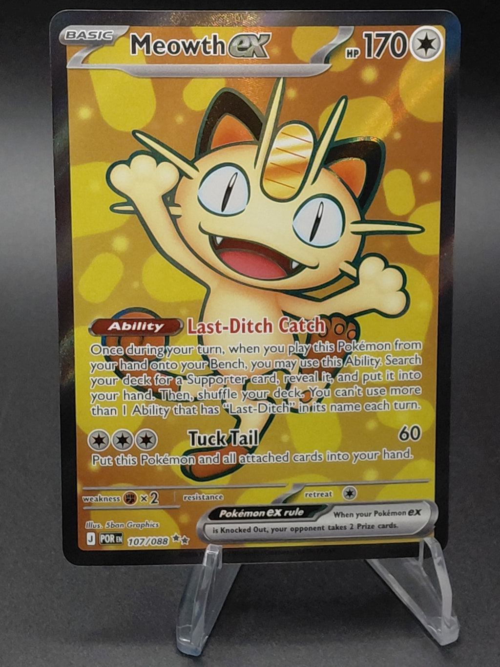 Pokémon TCG Meowth EX 107/088 Evolutions Holo Ultra Rare 170 HP Basic