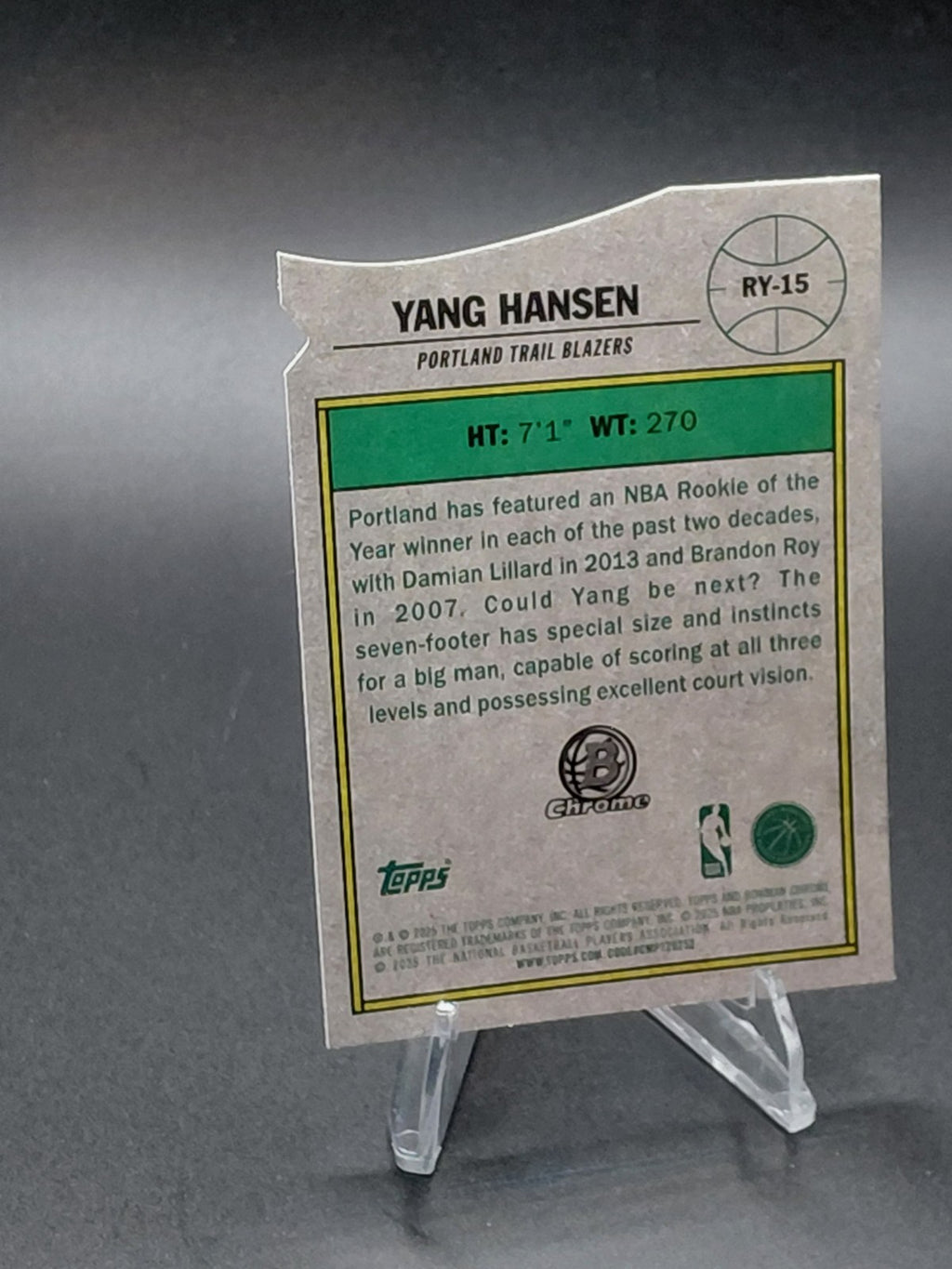 2025-26 Bowman - Rookie of the Year Favorites Yang Hansen #RY-15 (RC)
