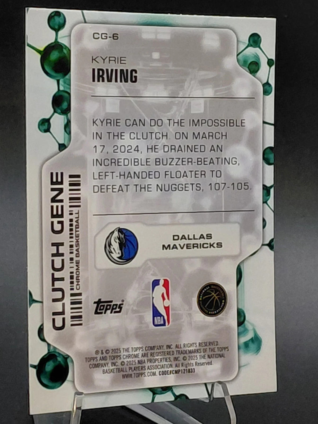 2025 Topps Chrome Clutch Gene Kyrie Irving #CG-6 67/75