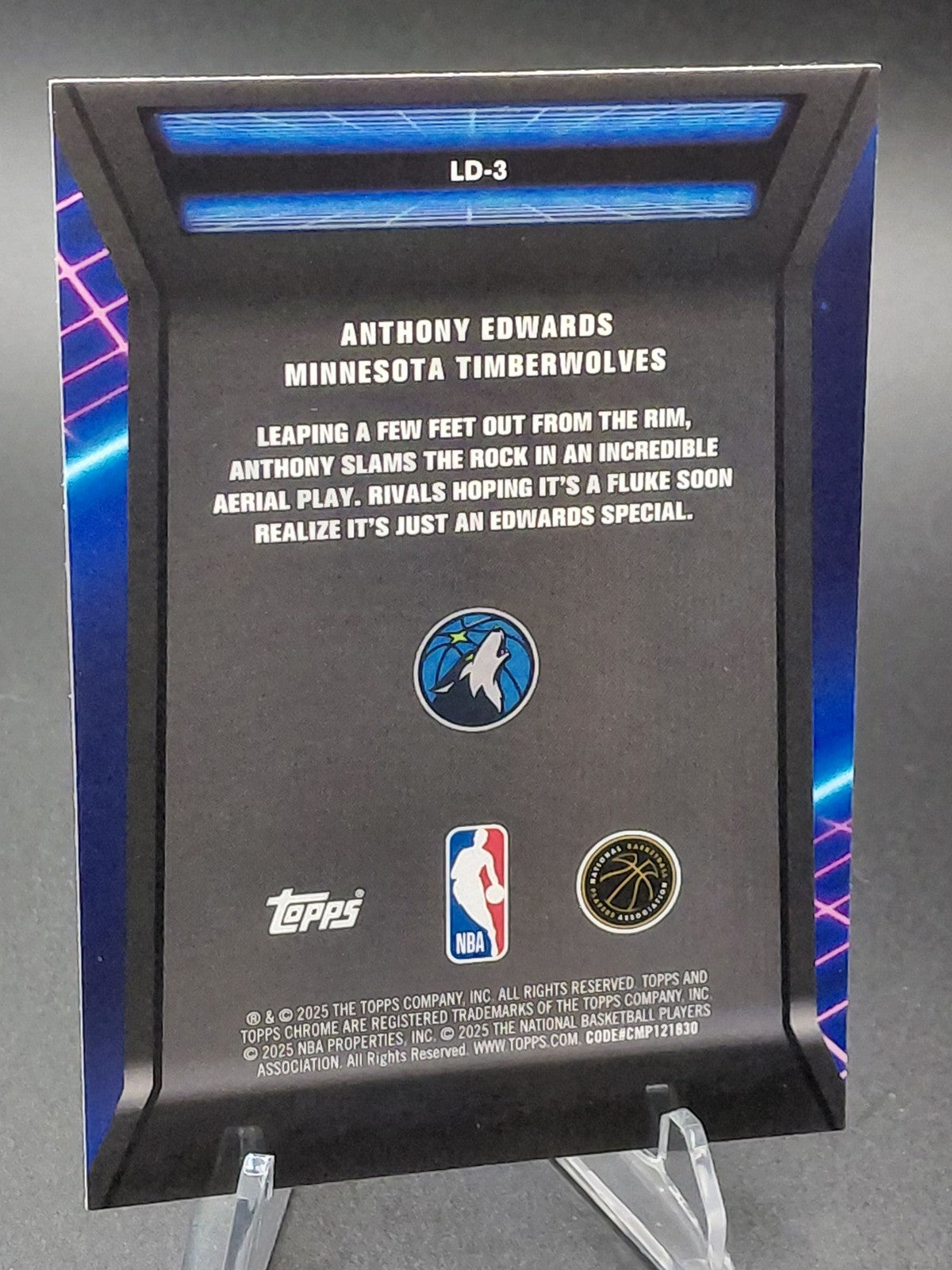 2025 Topps Chrome Anthony Edwards Loading Refractor 005/199 #LD-3 Timberwolves