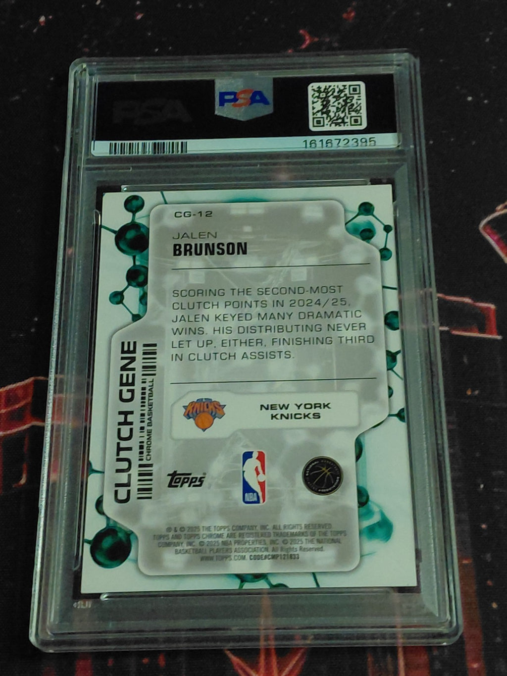 2025 Topps Chrome PSA 10 Jalen Brunson Clutch Gene Gold Geometric /50 Pop 3!