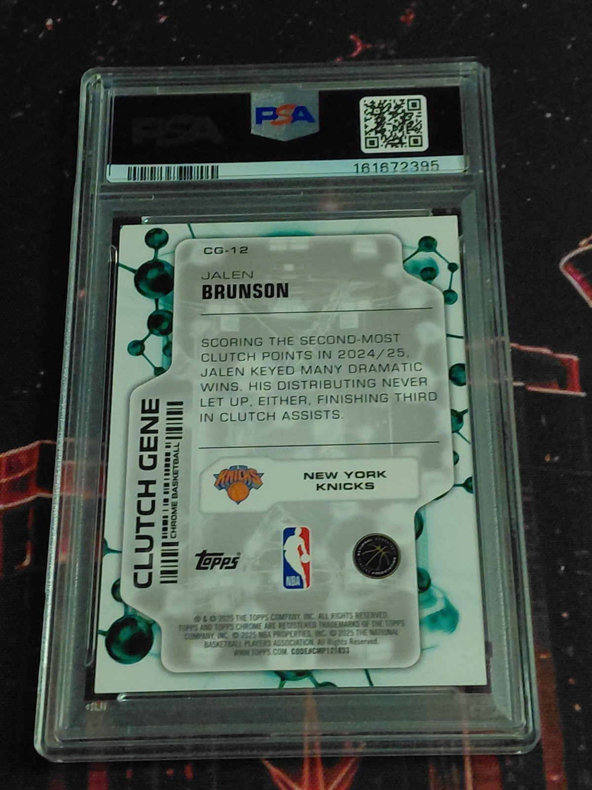 2025 Topps Chrome PSA 10 Jalen Brunson Clutch Gene Gold Geometric /50 Pop 3!
