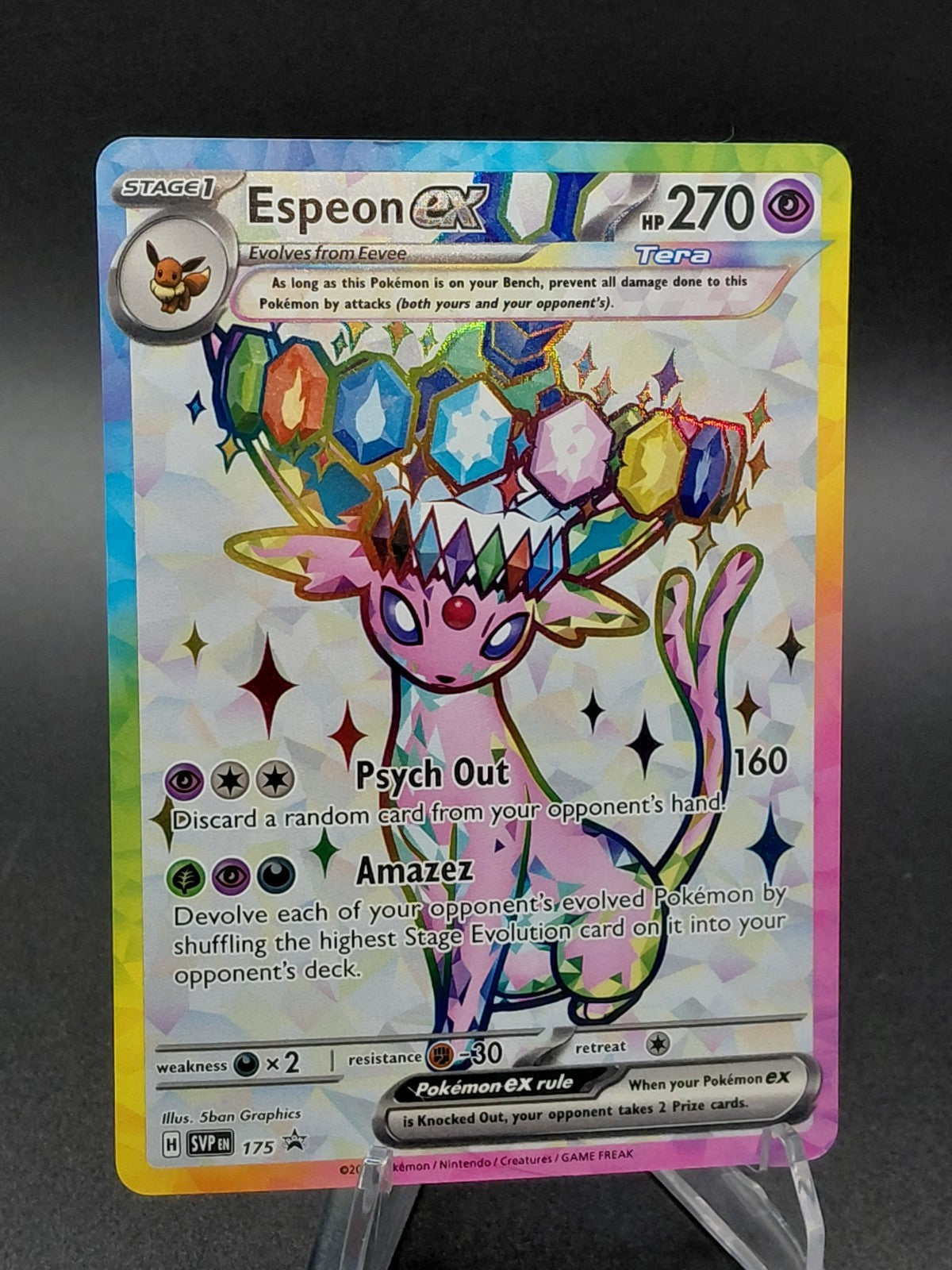 Espeon ex SVP 175 Black Star Promo Pokémon Card NM Eeveelution Tera