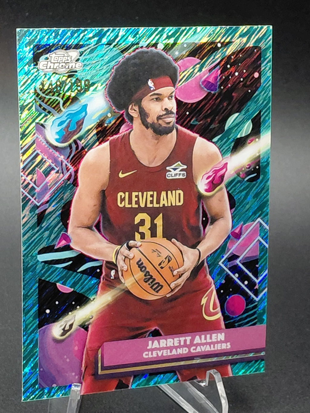 2025-26 Topps Cosmic Chrome Basketball Jarrett Allen Aqua 148/199 Refractor Cavs