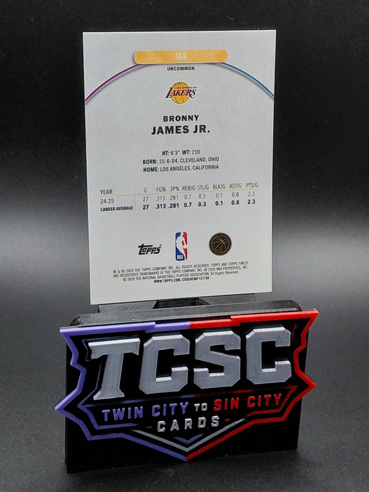 2025-26 Topps Finest - Uncommon Bronny James #166 Purple X-Fractor /99