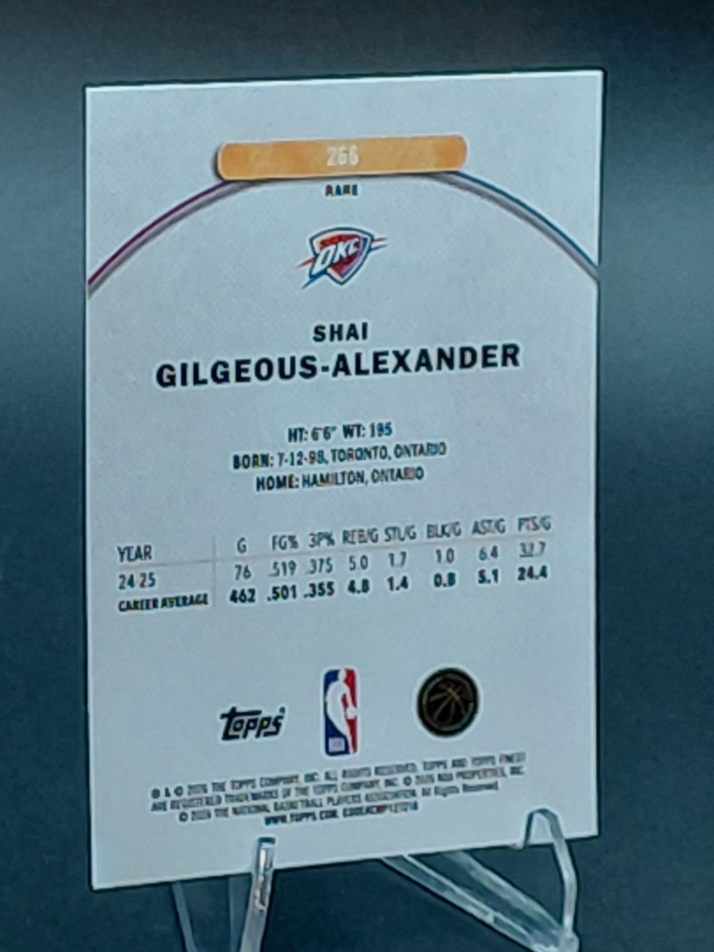 2025-26 Topps Finest - Rare Shai Gilgeous-Alexander #266