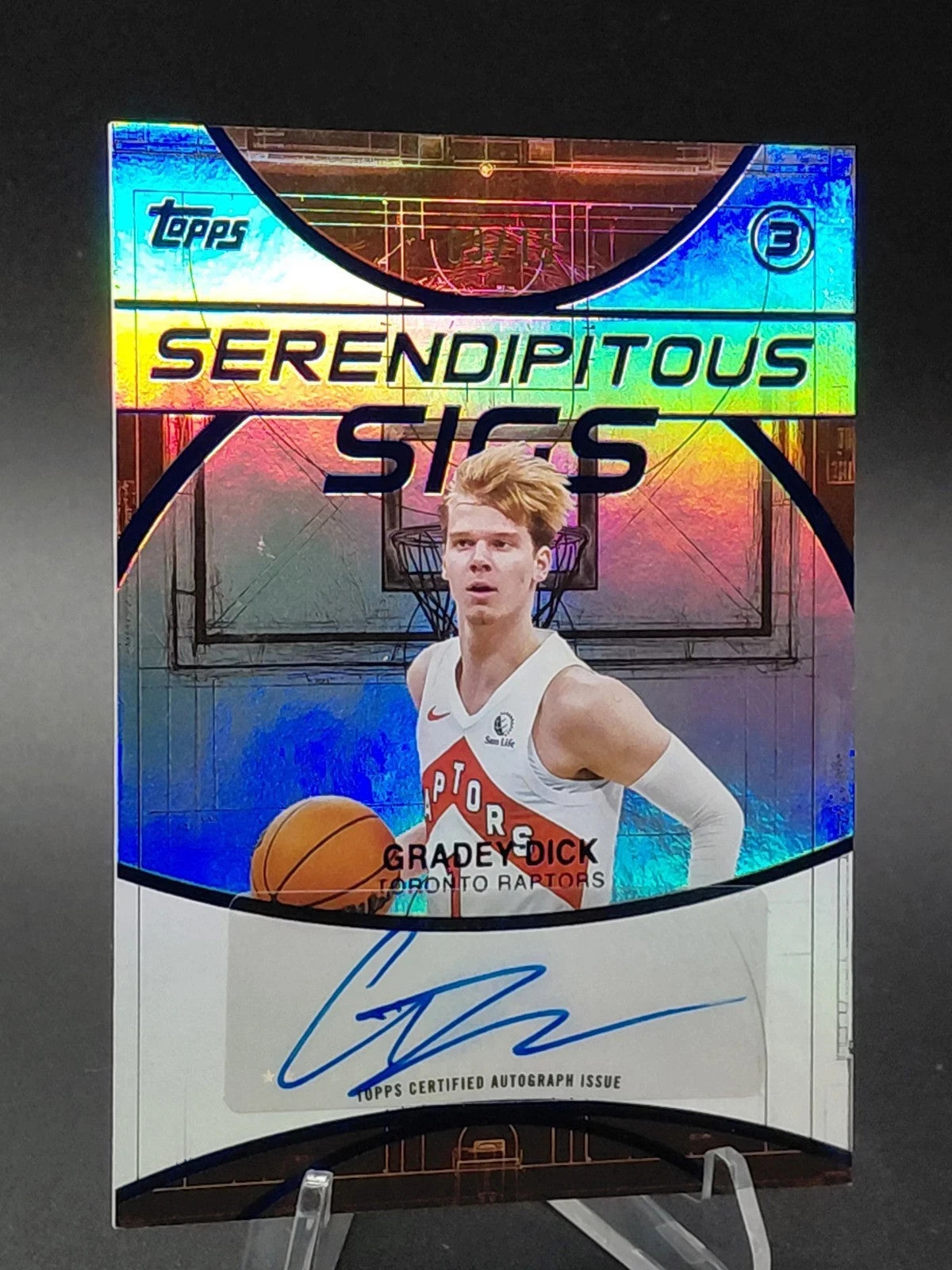2025-26 Topps Three - Serendipitous Sigs Gradey Dick #SS-GD Blue /15 (AU)