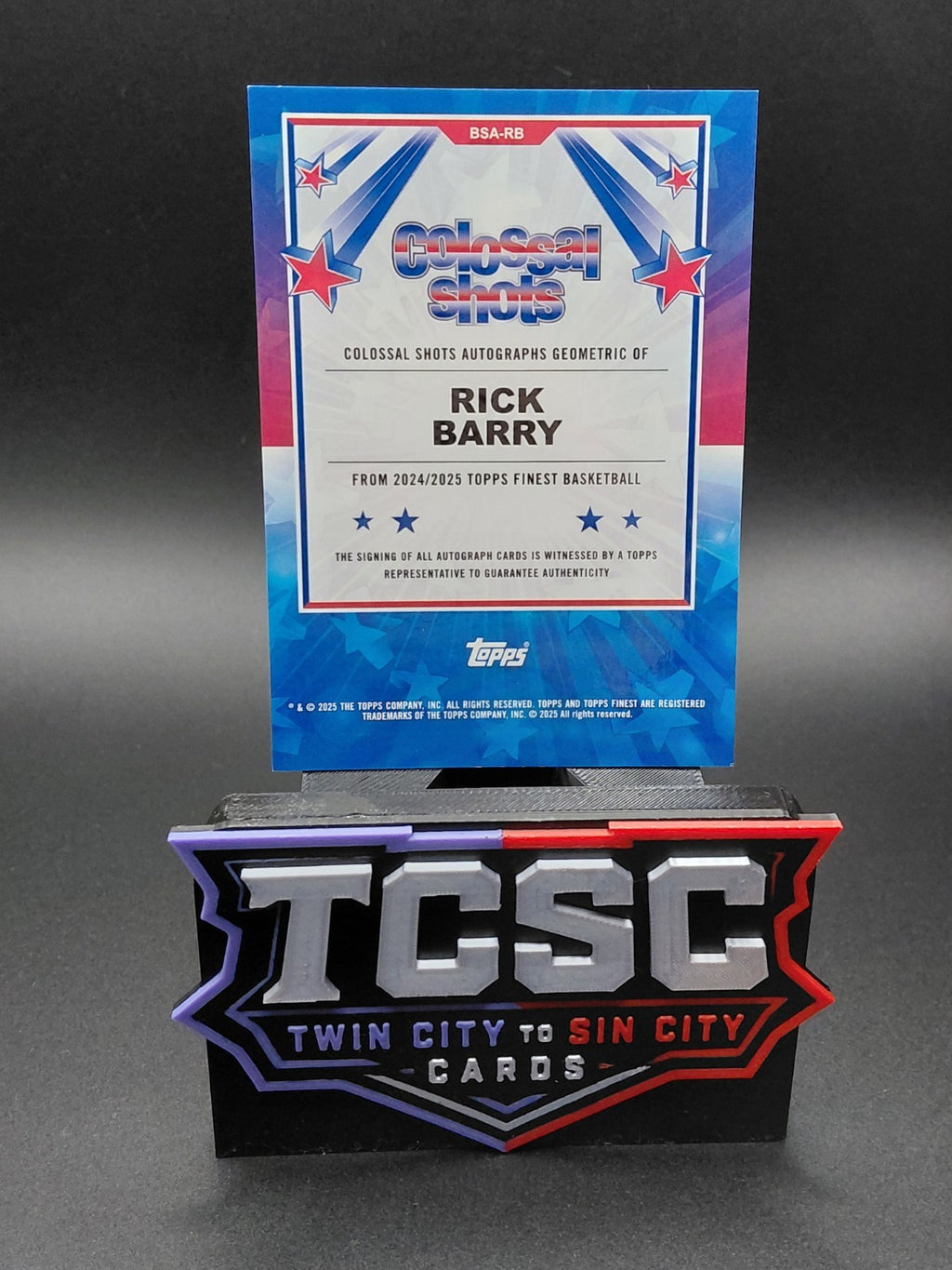 2024-25 Topps Finest - Colossal Shots Autographs Rick Barry #BSA-RB Green /75
