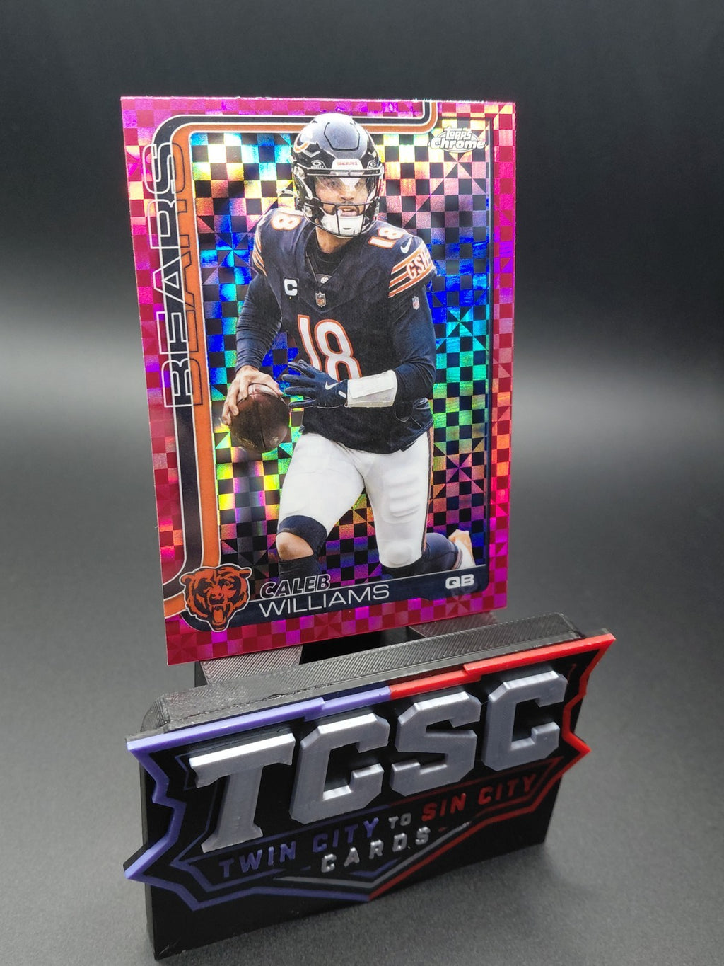 2025 Topps Chrome - Caleb Williams #52 Hot Pink X-Fractor