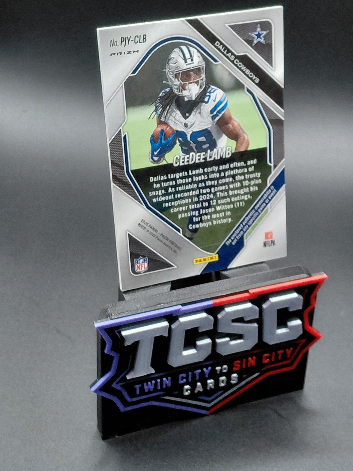 2025 Panini Prizm - Premier Jerseys CeeDee Lamb #PJY-CLB Neon Green Pulsar Prizm