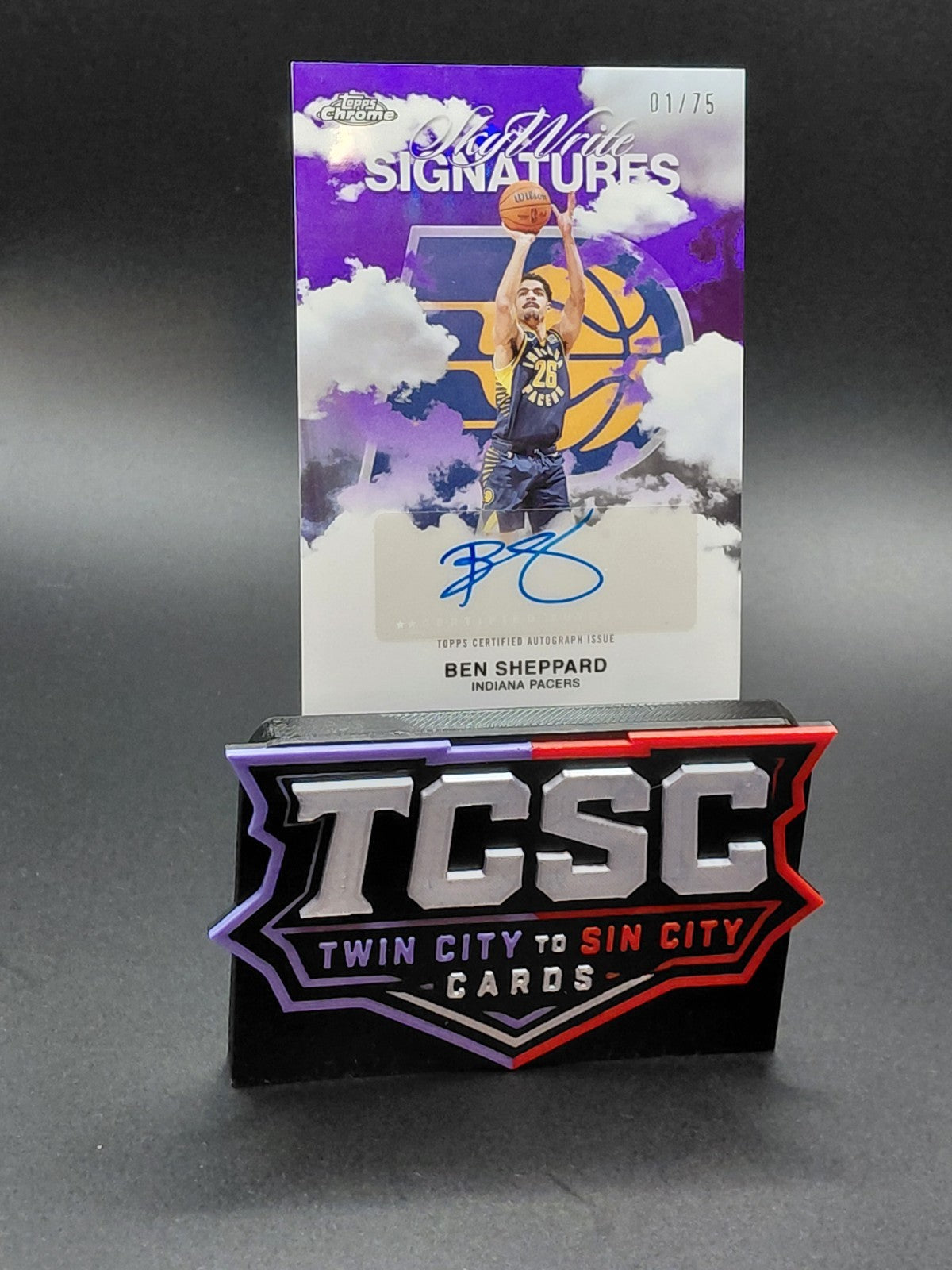 2025-26 Topps Chrome - Sky-Write Signatures Ben Sheppard #SWS-BS Purple...