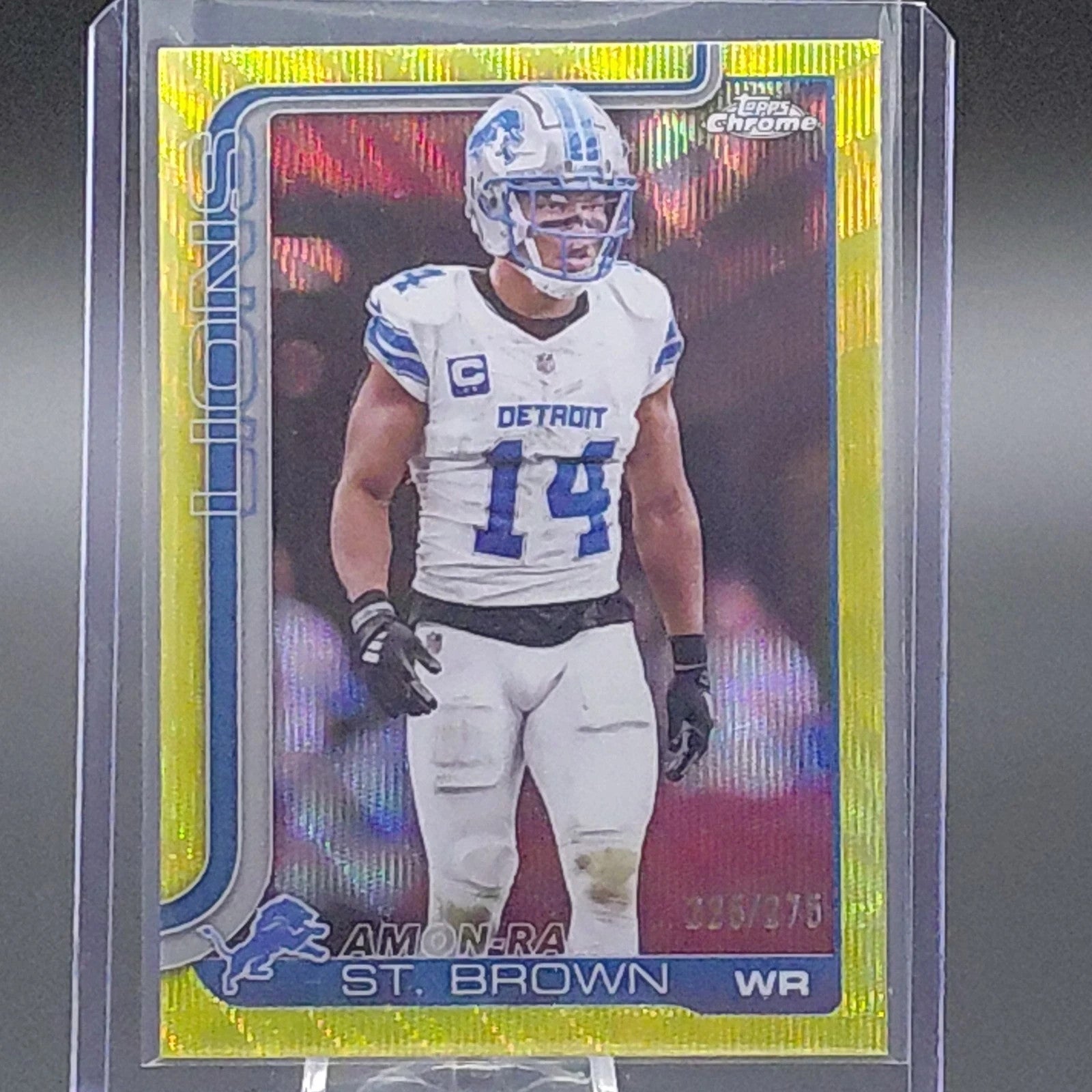 2025 Topps Chrome - Amon-Ra St. Brown #98 Yellow Wave Refractor /275