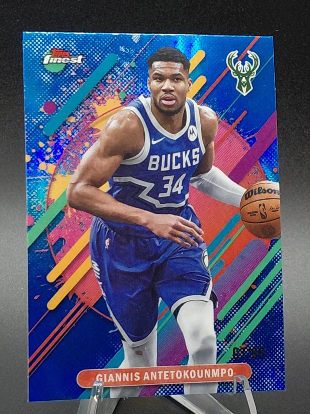 2024-25 Topps Finest Giannis Antetokoumpo Blue Referactor 07/99
