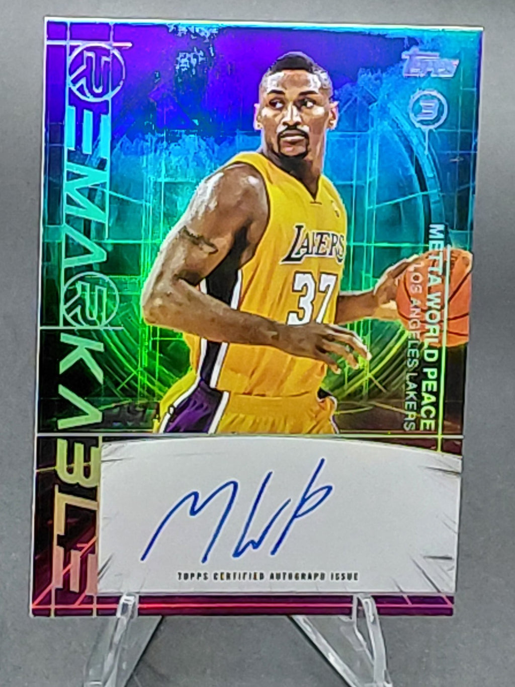 2025-26 Topps Three - Re-Markable Metta World Peace #RM-MW 29/49 (AU)