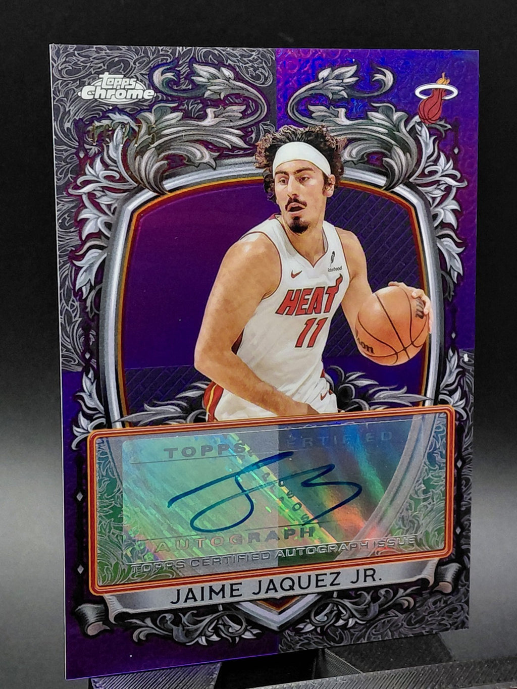 2025-26 Topps Chrome - Signature Style Jaime Jaquez Jr. #SS-JJ Purple Refractor