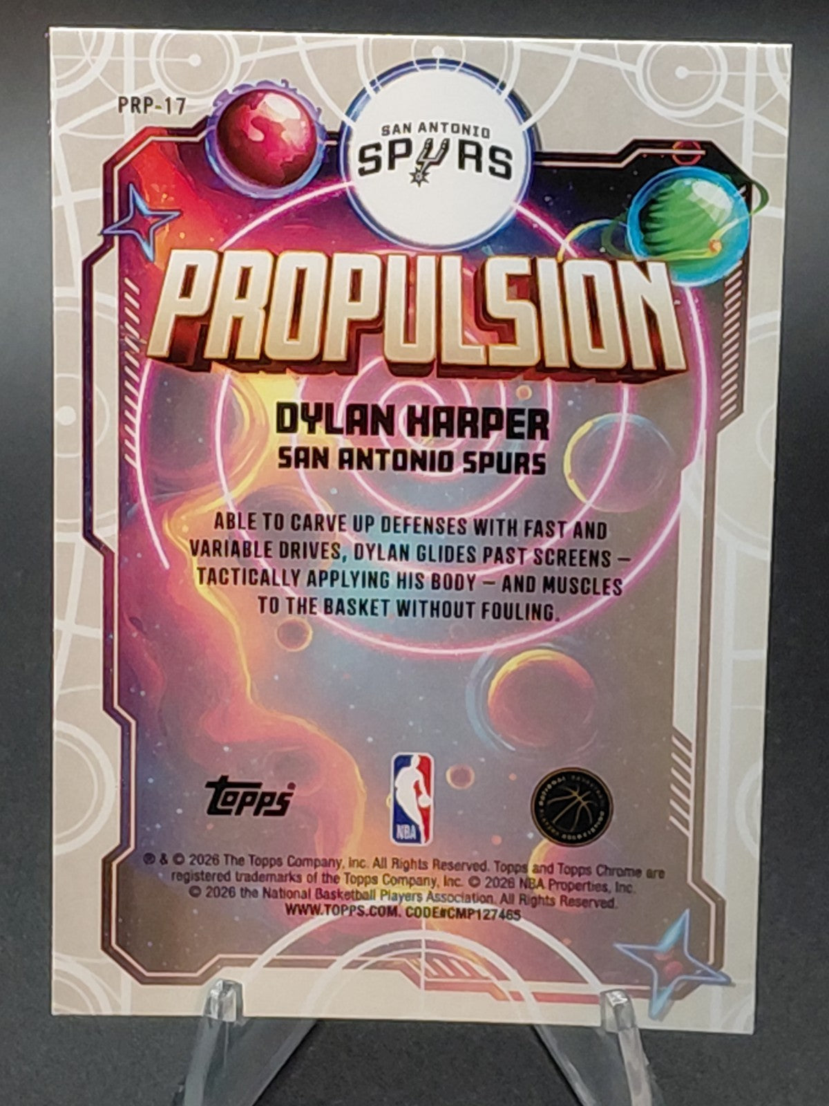 DYLAN HARPER 2025-26 Topps Chrome Cosmic Propulsion RC Spurs #PRP-17
